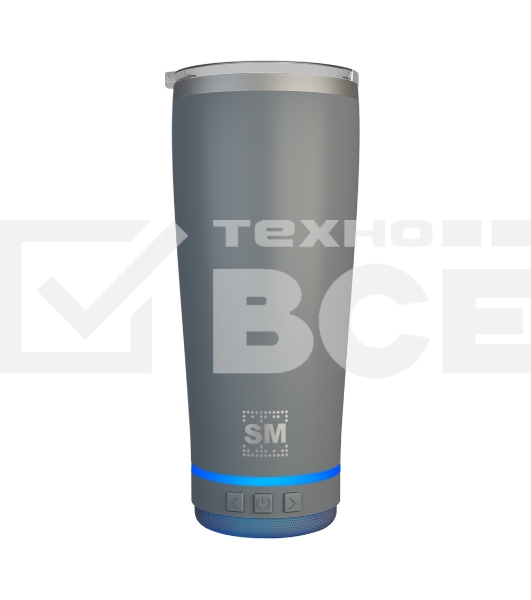 Термокружка с портативной колонкой SOUNDMAX SM-TC001(серый)