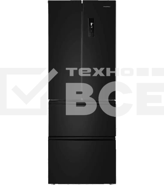 Холодильник Maunfeld MFF180NFBE01 черный трехкамерный 224/113л морозилка снизу, No Frost