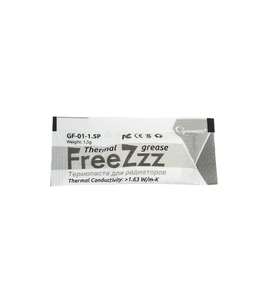 Термопаста Gembird FreeZzz GF-01-1.5P, 1.5 г, 1.63 Вт/(м⋅К), пакетик