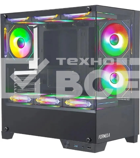 Компьютерный корпус AeroCool / Formula Cristal Z1M черный без БП mATX 2xUSB2.0 1xUSB3.0 audio bott PSU