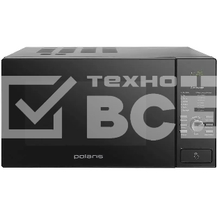 Микроволновая печь Polaris PMO 2303D RUS черный, 23 л, 900 Вт, переключатели- кнопки, поворотный механизм