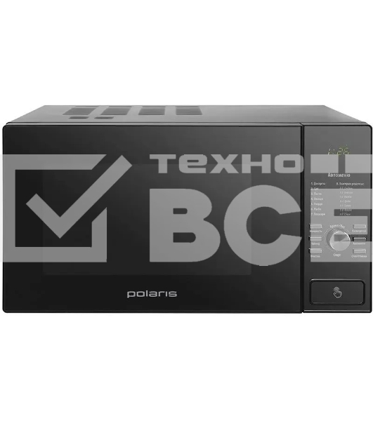 Микроволновая печь Polaris PMO 2303D RUS черный, 23 л, 900 Вт, переключатели- поворотный механизм/кнопки