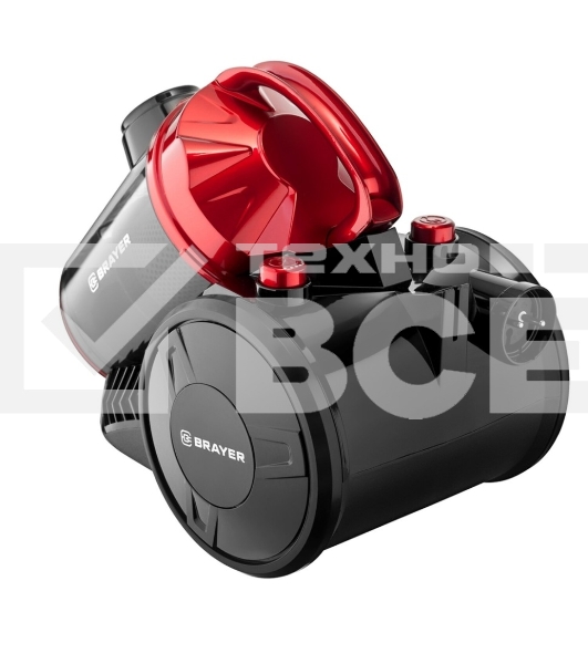 Пылесос BRAYER BR4202 черный/красный, 450/2200 Вт, уборка сухая, пылесборник контейнер 2.5 л