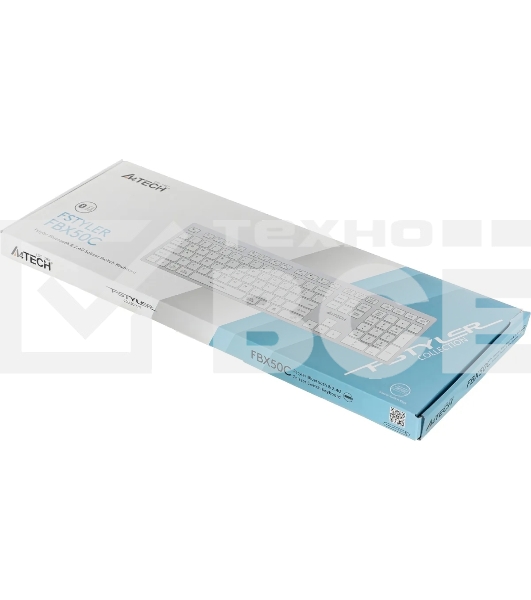 Клавиатура беспроводная A4Tech Fstyler FBX50C, USB, Bluetooth/Радиоканал, белый