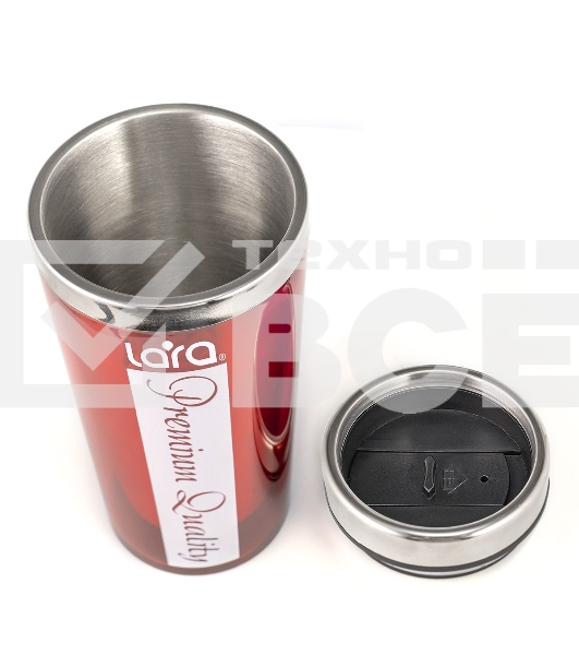 Термокружка Lara LR04-32 500 мл, высота 18 см, диаметр 8 см, стальная внутренняя поверхность