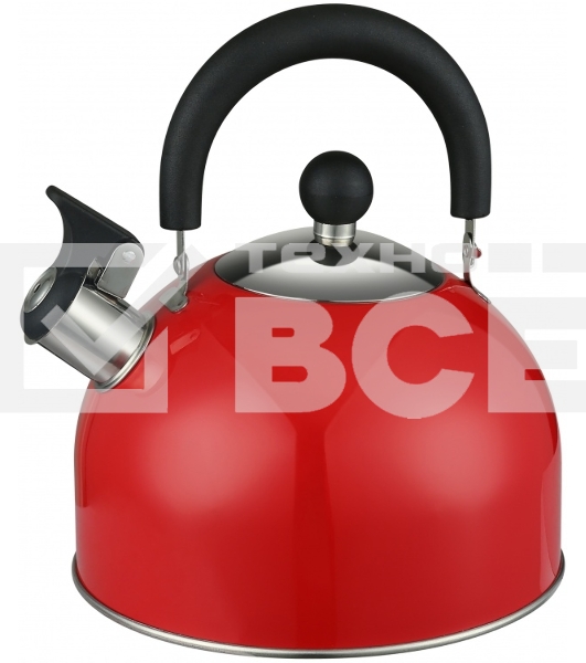 Чайник для плиты HITT H01023/1 Rondo Plus 2,5 л со св., капсул. дно, красный Л6115