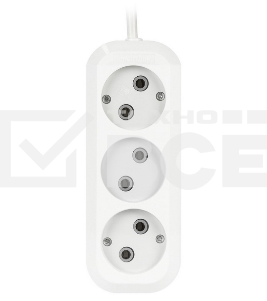 Удлинитель бытовой Smartbuy (SBE-10-3-05-N) 3 гнз х 5,0 м (10А/2.2 кВт, ПВС 2х1.0)