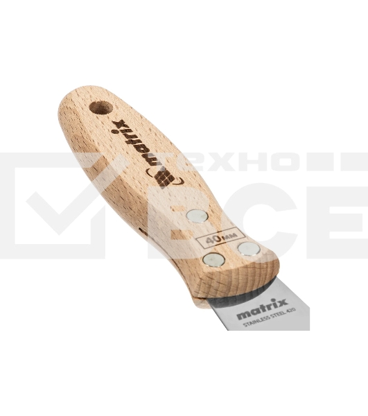 Шпательная лопатка Matrix из нержавеющей стали, 40 мм, буковая рукоятка, EFP