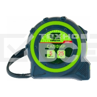 Рулетка Сибртех Сапфир, двухкомпонентный корпус, 5 м х 25 мм
