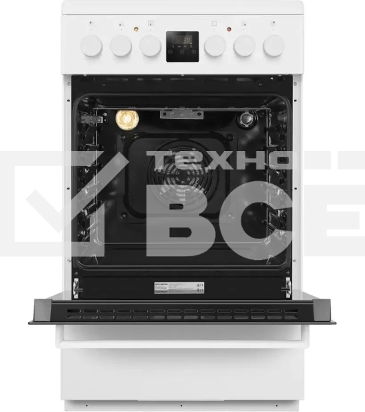 Плита электрическая Maunfeld MEC57CW08TD белый, конфорок 4 шт, духовка 59 л, 50 см x 85 см x 60 см