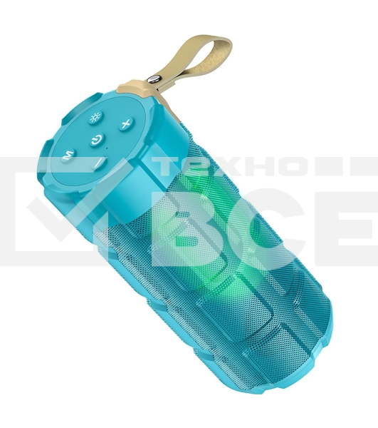 Портативная колонка HOCO HC7 синий павлин LED подсветка