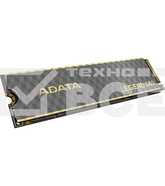 Накопитель SSD ADATA LEGEND 860, 500Gb, PCIe 4.0 x4, M.2 2280, NVMe, R/W 5000/3000, с радиатором