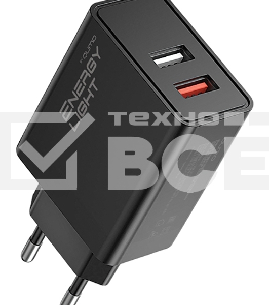 Сетевое зарядное устройство Qumo Energy light (Charger 0054) 18W, 2USB (USB 2.4A + QC3.0)