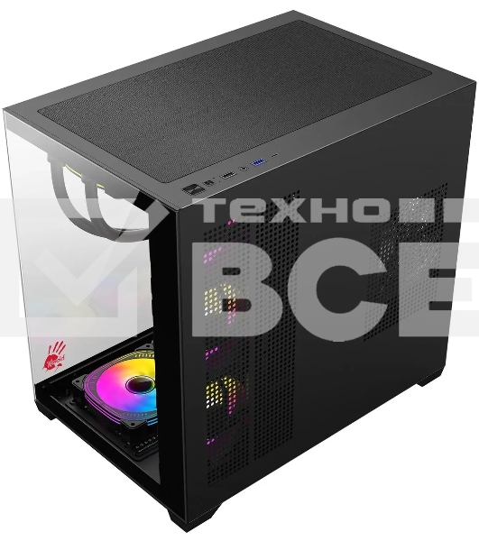Компьютерный корпус Bloody CC-122 черный без БП ATX 10x120мм 1xUSB2.0 1xUSB3.0 audio