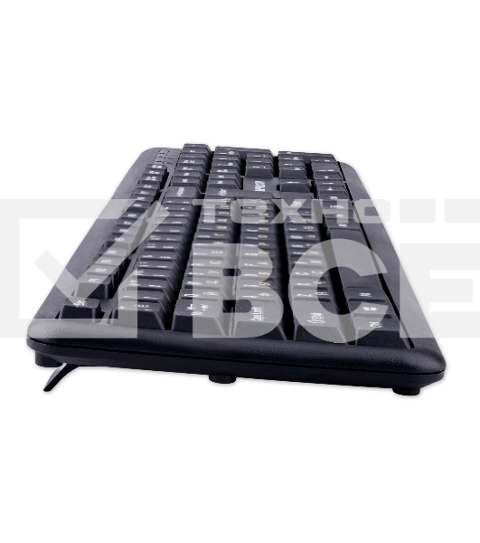 Комплект клавиатура + мышь проводной Гарнизон GKS-122, 104кл+3кн, 1000 DPI, 1.8м, черный