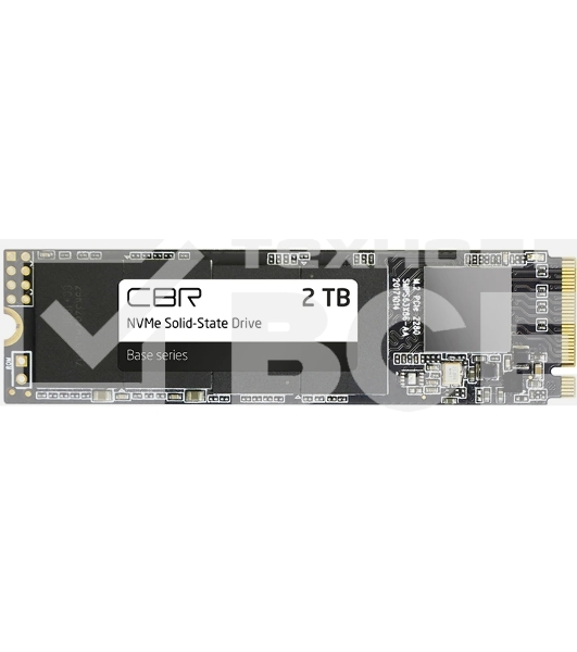 Накопитель SSD CBR Base SSD-002Tb-M.2-BS24b, 2Tb, M.2 2280, PCIe 3.0 x4, NVMe, R/W 3500/3100
