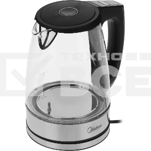 Чайник электрический Midea MK-8019, мощность 2200 Вт, объем 1.7 л, цифровой дисплей, регулировка температуры нагрева, 6 режимов нагрева, поддержание температуры, подсветка