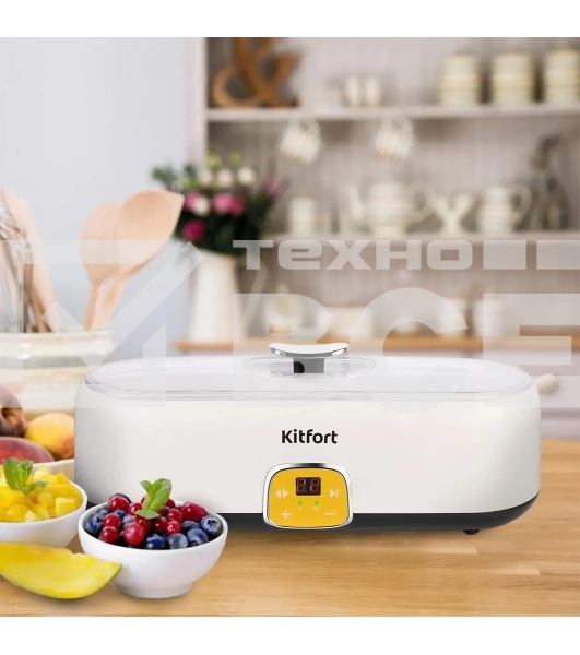 Йогуртница Kitfort КТ-6038 20Вт 4б. 200мл упр.:электрон. белый/черный