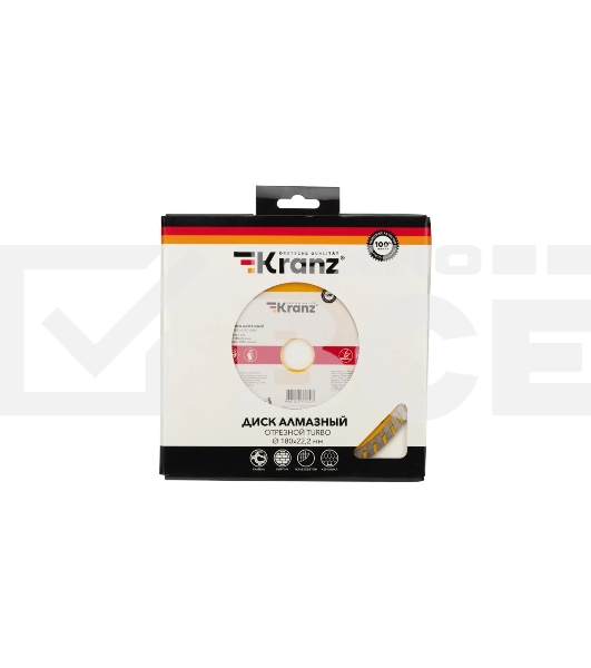 Диск алмазный отрезной Turbo 180x22.2 мм Kranz 