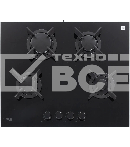 Встраиваемая газовая варочная поверхность Beko HING 642202 SB, Черный
