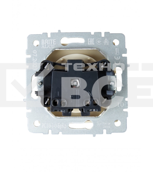 Розетка 1-местная IEK BRITE РС10-1-0-БрКр (BR-R10-10-K10) 10А, без заземления, без защитных шторок, бежевый