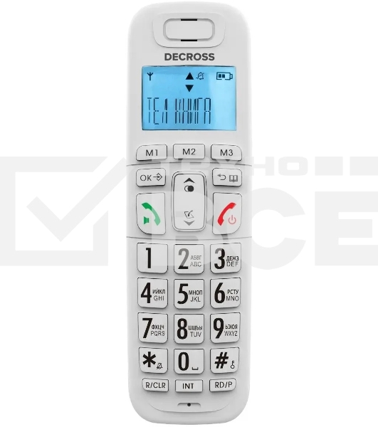 Р/Телефон Dect Decross DC1014 белый АОН