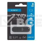 Флеш диск Maxvi P1 8GB USB 2.0 black, монолит с колпачком, ABS пластик, фото3