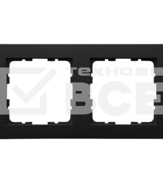 Рамка Jasmart 2-м G-Classic черный матовый soft touch