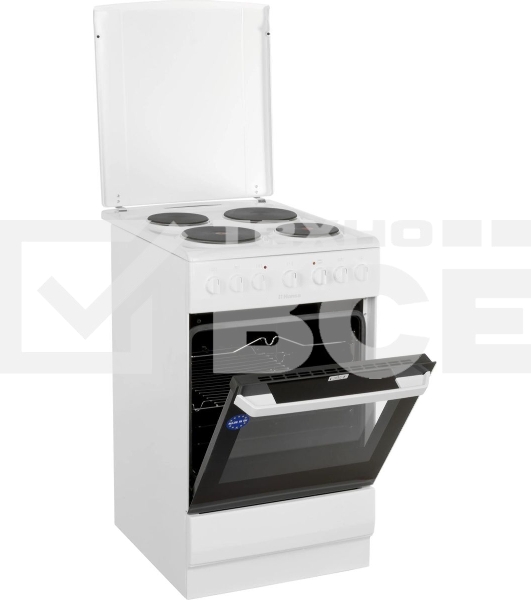 Плита электрическая Hansa FCEW54109 белый, конфорок 4 шт, духовка 65 л, 50 см x 85 см x 60 см