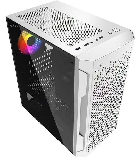Корпус PowerCase Mistral Micro Z3W Mesh LED, Micro-Tower, белый