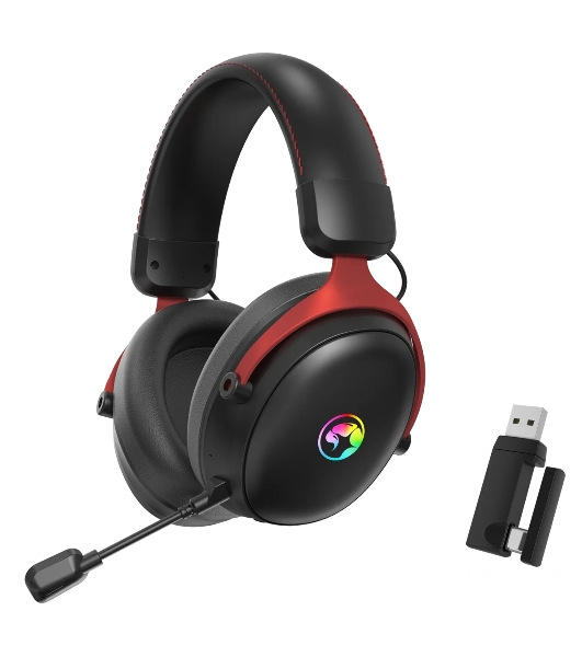 Гарнитура Marvo HG9076W Tactic X Pro чёрный, беспроводная + проводная, радиоканал, до 12 ч, подсветка, совместимость с PS5, Xbox