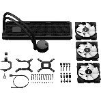Система жидкостного охлаждения для ПК/Water Cooling System Fractal Design Lumen S36 V2 RGB (200W, 360mm, Black, ARGB/Fans: 3x120mm, 56CFM, 33.2dBA, 2000RPM/Pump height 67mm, 22dBA, 4000RPM, Rad thickness 27mm/S: 1851, 1700, 1200, 115X, 2011, 2066, AM5, AM4), фото3