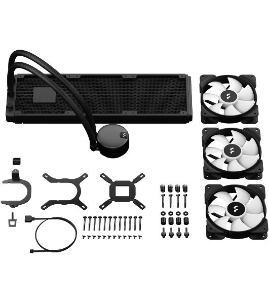 Система жидкостного охлаждения для ПК/Water Cooling System Fractal Design Lumen S36 V2 RGB (200W, 360mm, Black, ARGB/Fans: 3x120mm, 56CFM, 33.2dBA, 2000RPM/Pump height 67mm, 22dBA, 4000RPM, Rad thickness 27mm/S: 1851, 1700, 1200, 115X, 2011, 2066, AM5, AM4)
