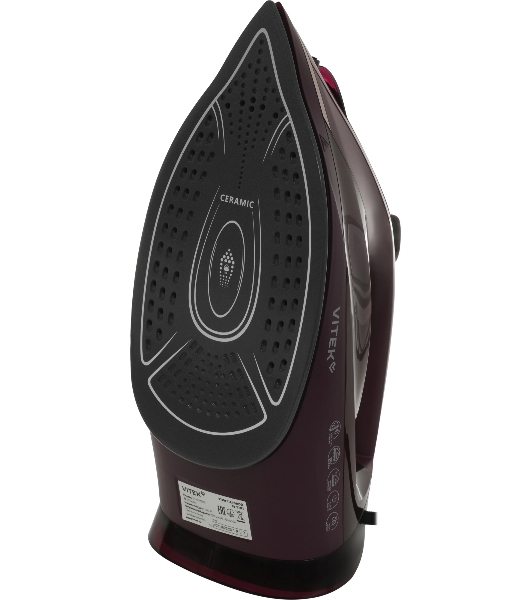 Утюг Vitek VT-IRN1204 бордовый, 2400 Вт, 23 г/мин, 150 г/мин, 450 мл