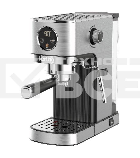 Кофеварка рожковая Korting KCM 1001 EX нержавеющая сталь, молотый, 1.2 л, 1350 Вт, 20 бар