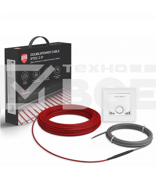 Кабель нагревательный Royal Thermo RTDC 2-17-1000 (ккомплект с терморегулятором RTI-16)