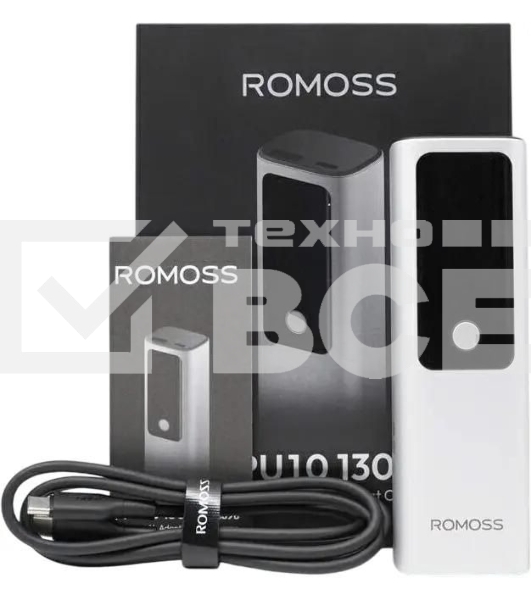 Портативный аккумулятор Romoss PPU10 10000mAh 130W 5A серебристый/черный (1746858)