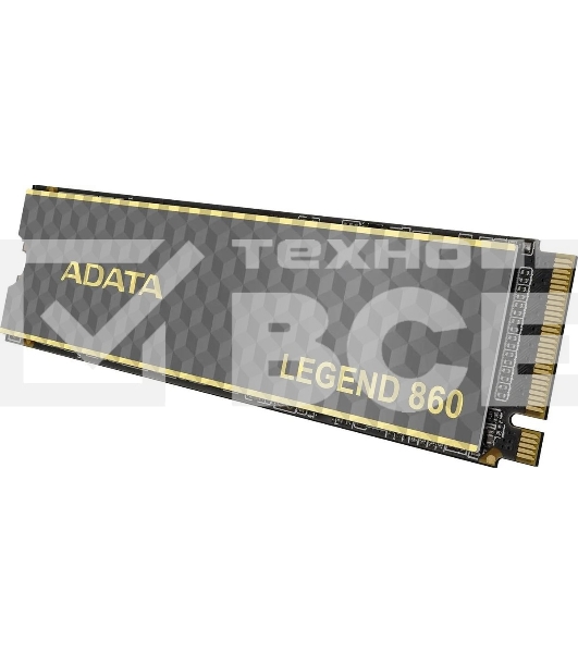 Накопитель SSD ADATA LEGEND 860, 500Gb, PCIe 4.0 x4, M.2 2280, NVMe, R/W 5000/3000, с радиатором