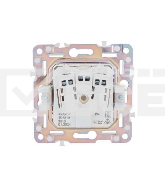 Розетка 1-м SKANDY 16А IP44 с заземл. защ. штроки с крышкой SK-R11W арктич. бел. IEK SK-R16-16-44-K01
