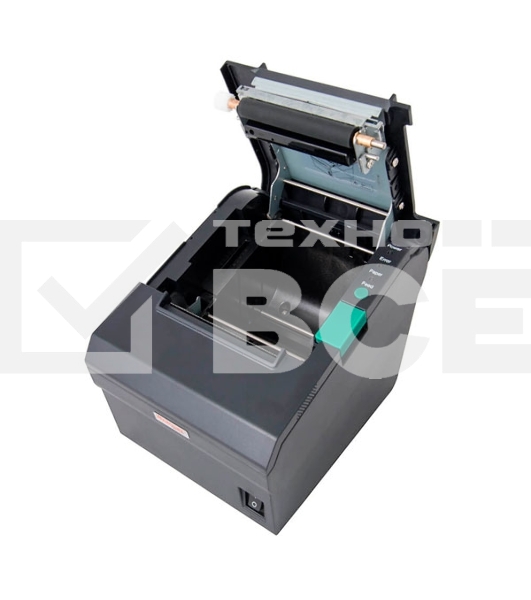 Чековый принтер Mertech G80i прямая термопечать, 203 dpi, 250 мм/сек, Ethernet, RS-232, USB, чёрный