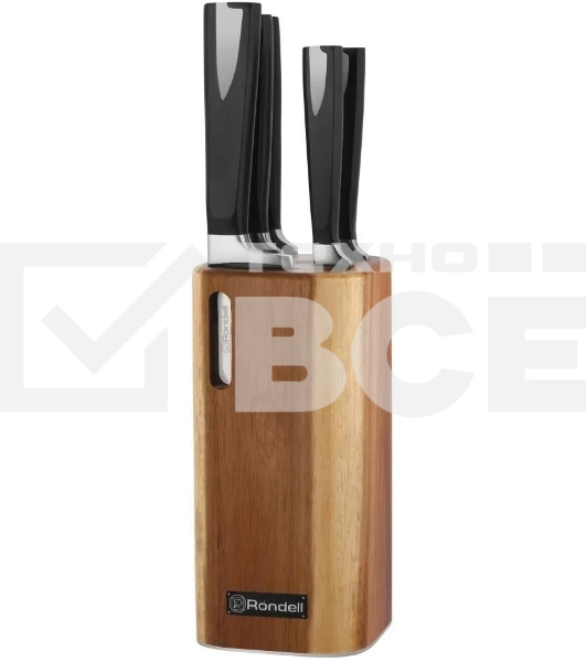 Набор из 5 ножей в блоке Rondell Cascara RD-1852