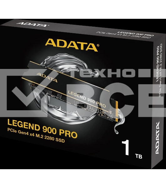 Накопитель SSD ADATA LEGEND 1Tb 900 PRO, M.2(22x80mm), NVMe 1.4, PCIe 4.0 x4, 3D NAND, R/W 7400/6000MB/s, IOPs н.д./н.д., TBW 600, DWPD 0.3 (5 лет)