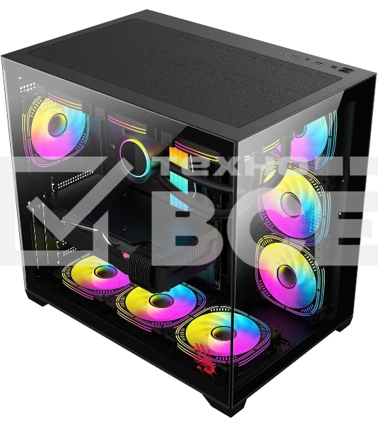 Компьютерный корпус Bloody CC-122 черный без БП ATX 10x120мм 1xUSB2.0 1xUSB3.0 audio