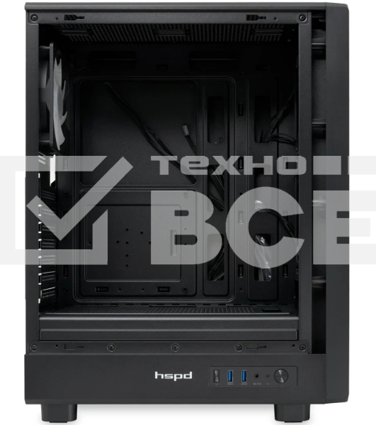 Компьютерный корпус HSPD M510, Mesh Mid Tower, черный, TG, 0.5 SPCC, 4x120мм ARGB ATX, mATX, mITX 180/280/160мм 1x2.5', 1x3.5', 7xPCI 2xUSB-A 3.0 517x277x418мм