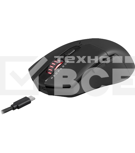 Мышь проводная игровая REDRAGON FYZU черная (USB, Pixart P3395, Huano, 6 кн., 26000 Dpi, RGb подсветка)