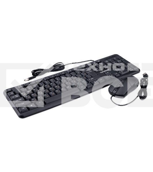 Комплект клавиатура + мышь проводной Гарнизон GKS-122, 104кл+3кн, 1000 DPI, 1.8м, черный