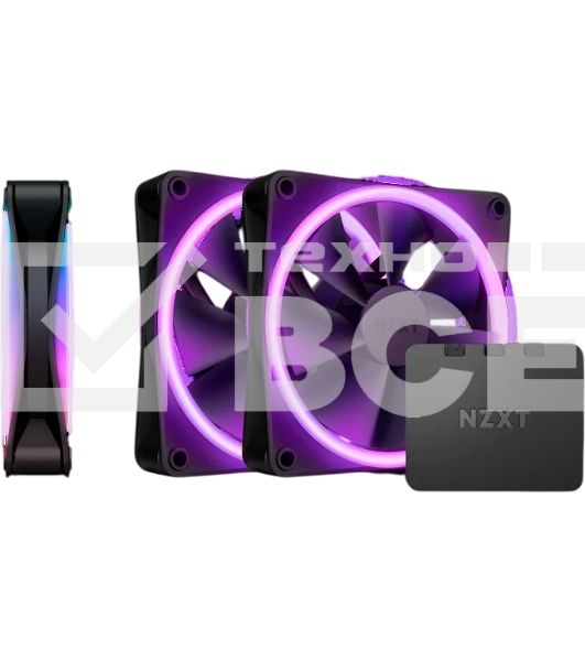 Вентилятор для корпуса Case Cooler NZXT F120 RGb DUO Triple Pack (120x120x25мм, 4-pin PWM, RGb, 48.58CFM, 29dBA, 1800RPM, белый, 3pcs)