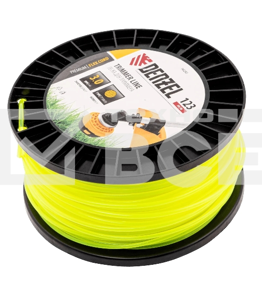 Леска для триммера Denzel круглая, 3,0мм х 123м, на DIN катушке FLEX CORD