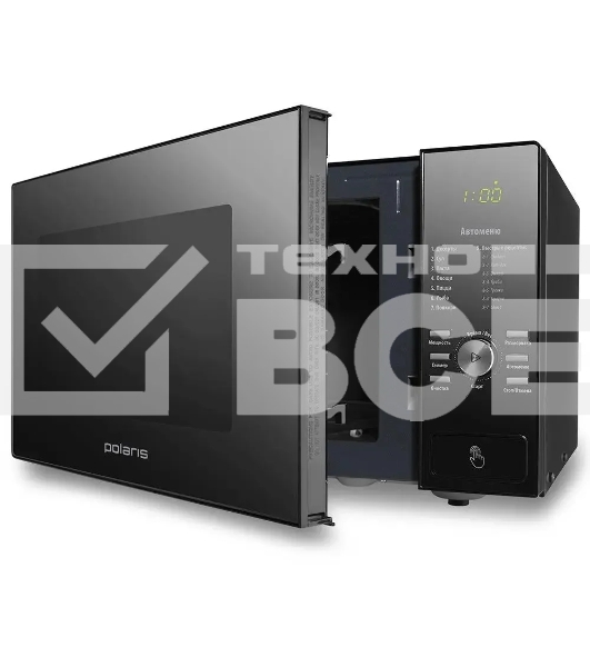 Микроволновая печь Polaris PMO 2303D RUS черный, 23 л, 900 Вт, переключатели- поворотный механизм/кнопки