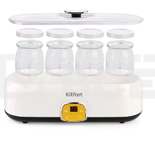 Йогуртница Kitfort КТ-6038 20Вт 4б. 200мл упр.:электрон. белый/черный